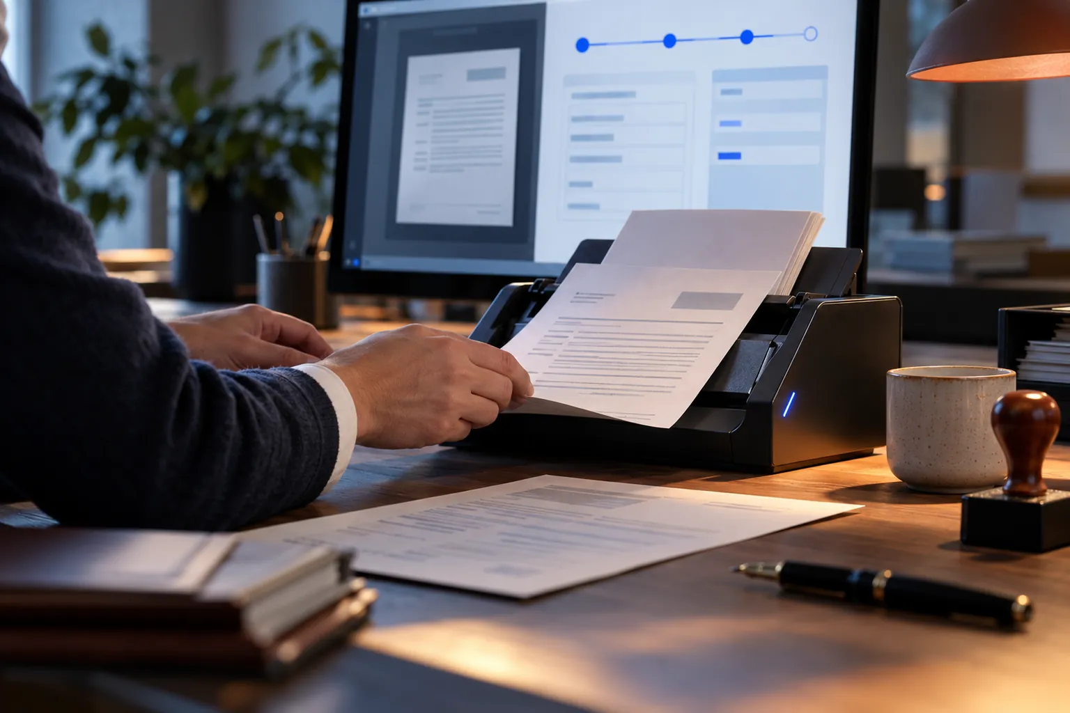 Documents being scanned and structured