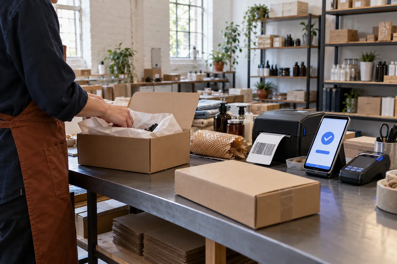 Packing and payment in a small online shop