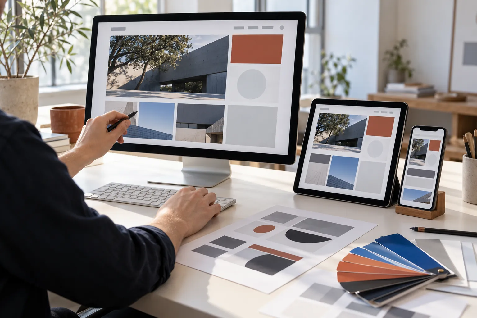 Responsive web design across three devices
